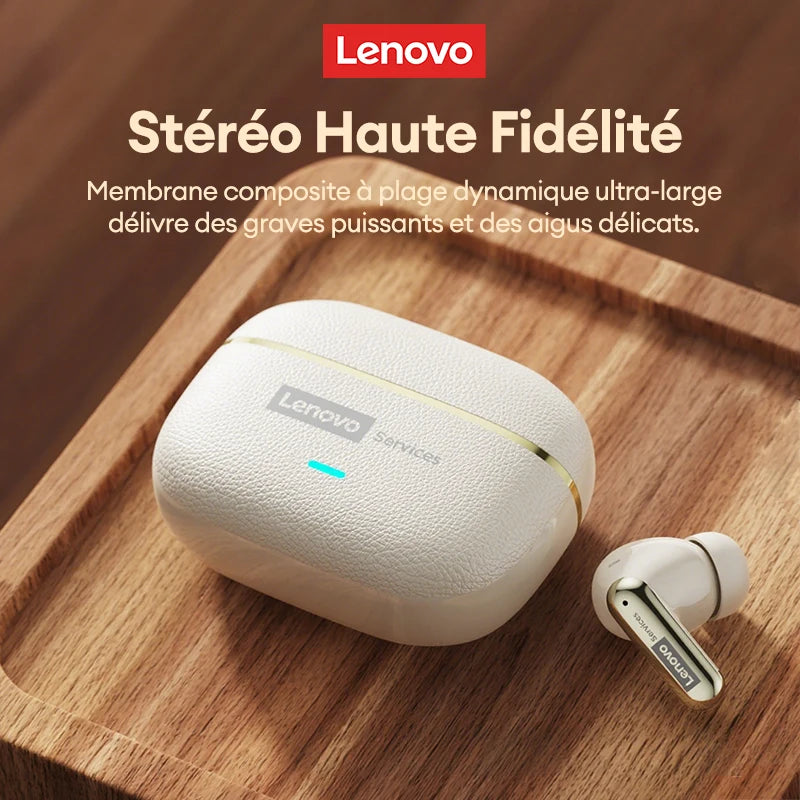 Lenovo LE208 Écouteurs TWS Bluetooth 6.0 ENC 36h Faible Latence 38ms – CLEVI Paris
