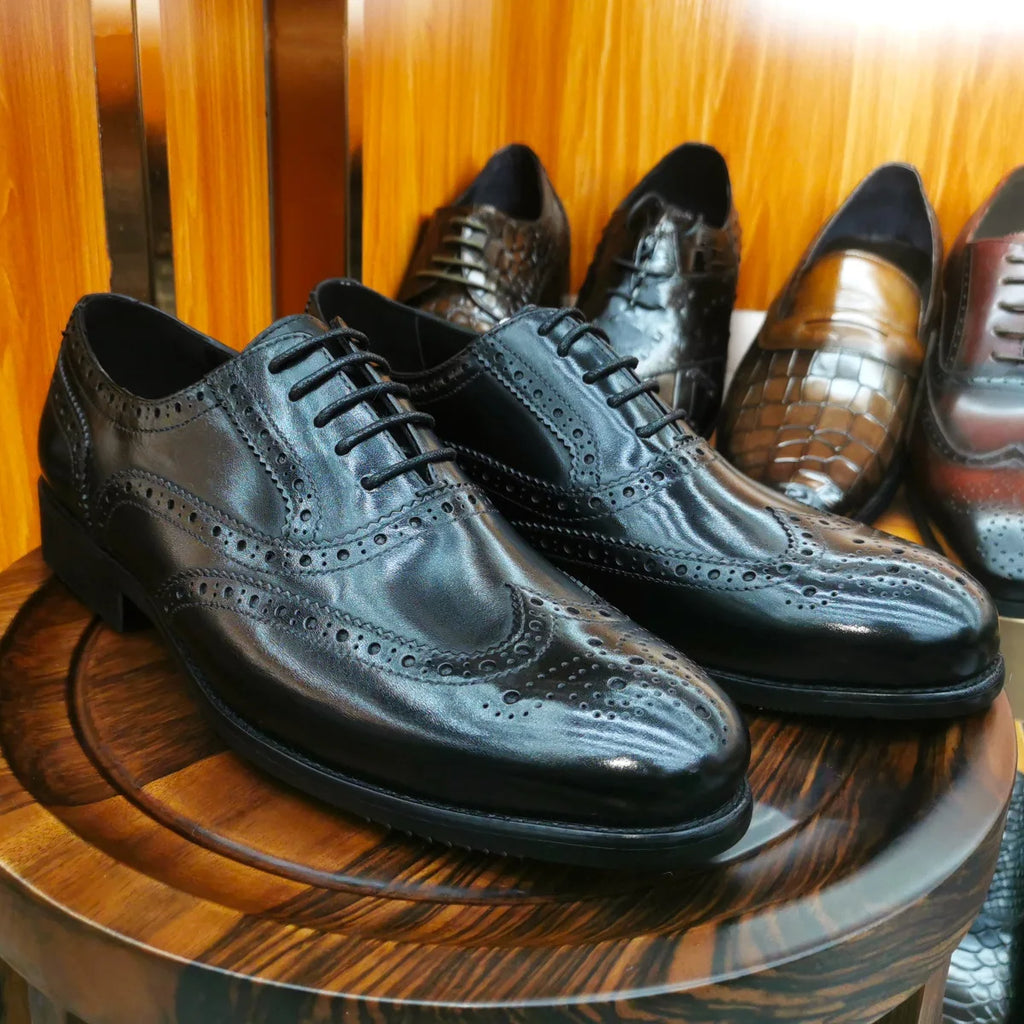 Oxford Brogue Wingtip Homme Cuir de Veau Véritable Imperméable | Business Mariage EU 39-46