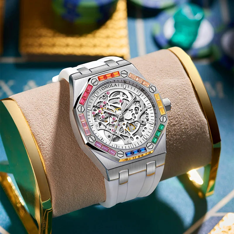 Montre Mécanique Automatique Homme PAULAREIS P 3834D – Squelette Lumineux Bracelet Silicone