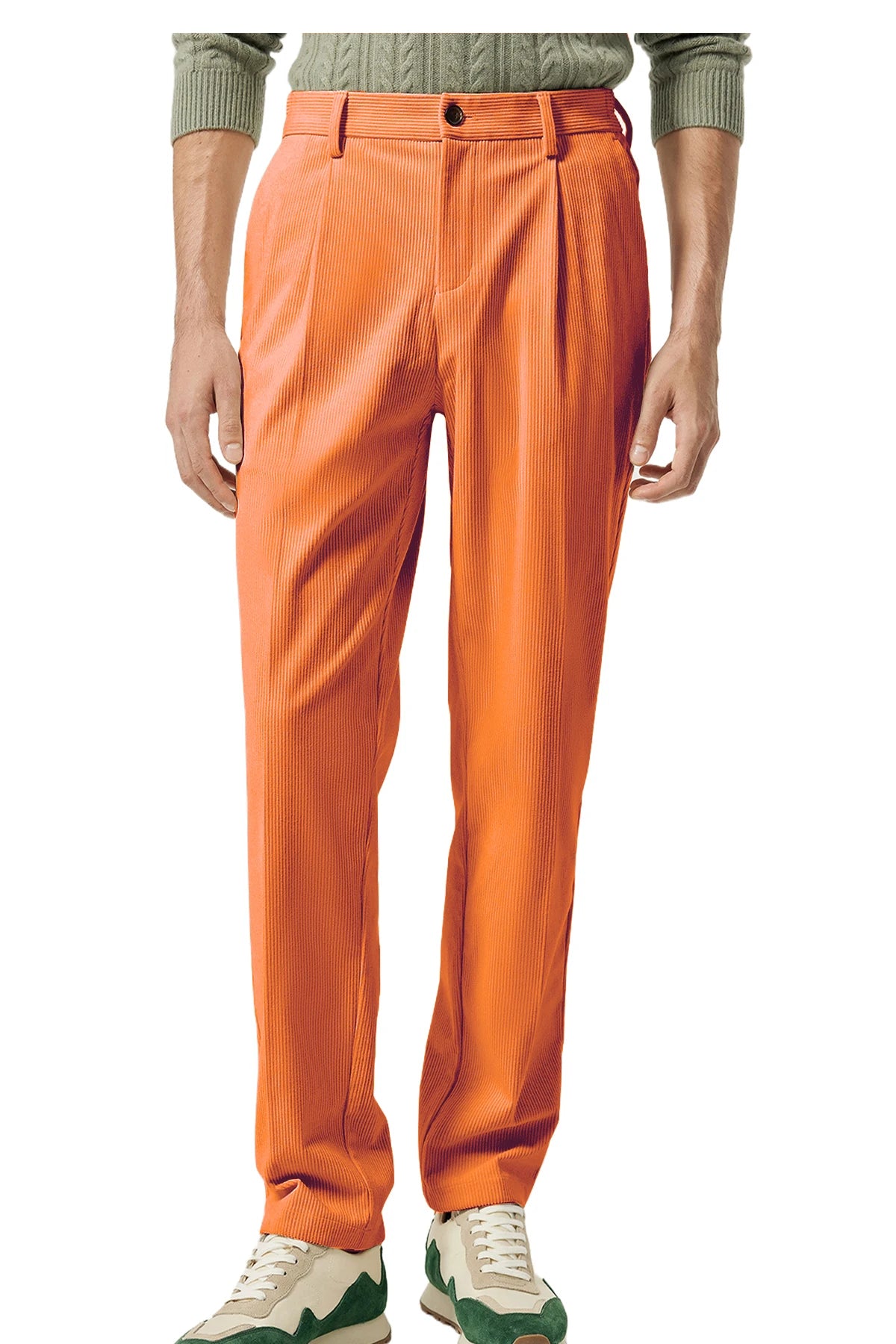 Pantalon homme en velours côtelé taille haute – CLEVI Paris