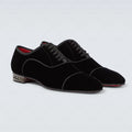 Oxford Homme Velours Noir Détail Argenté Lacets Mariage – CLEVI Paris