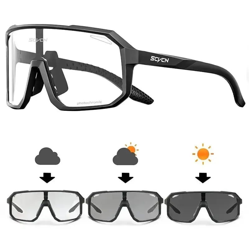 Lunettes de Cyclisme Photochromiques TR-90 | UV400, Verres Polycarbonate, Vélo Randonnée Outdoor, Unisexe – CLEVI Paris