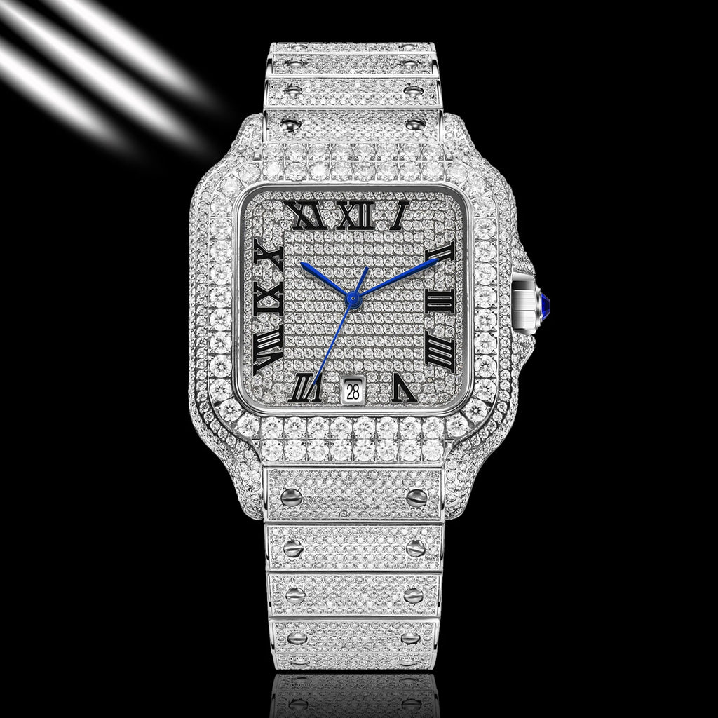 Montre Unisexe PINDU PD6669 – Diamant Mozambique, Automatique 8215, Verre Saphir, Acier Inoxydable, Étanche 10 ATM – CLEVI Paris