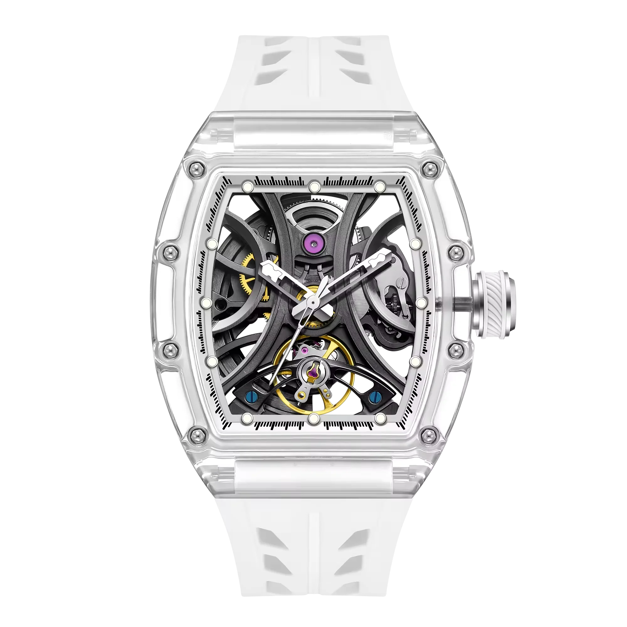 Montre Mécanique Tourbillon Homme – Cadran Squelette Verre K9