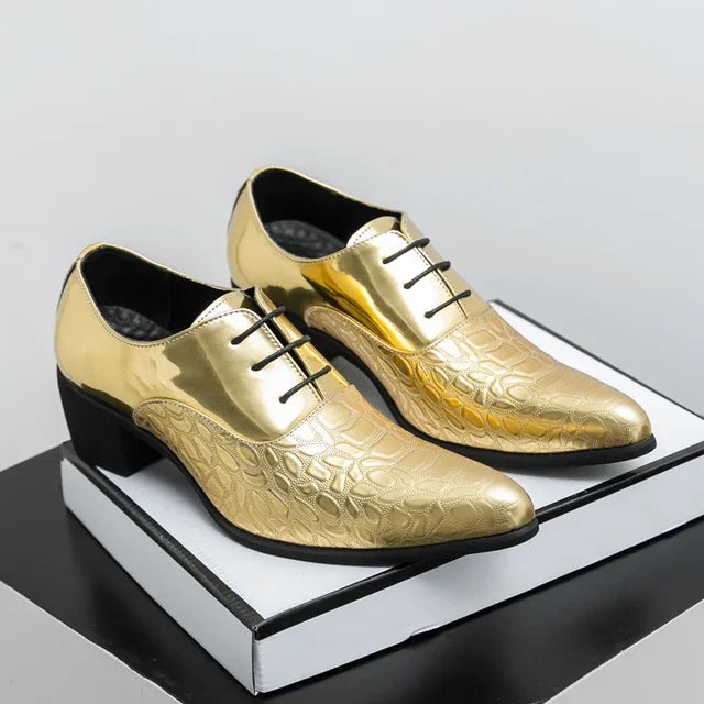 Chaussures Homme Rehaussantes Cuir Verni Oxford Bout Pointu Mariage Casual – CLEVI Paris