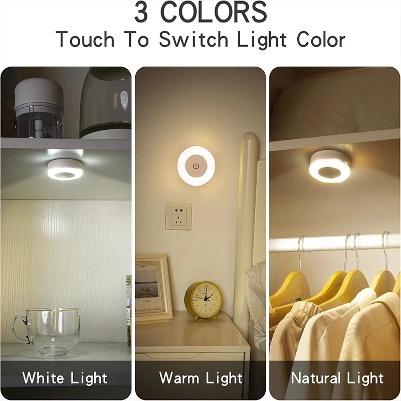 Veilleuse LED Ronde Tactile Dimmable — CLEVI Paris