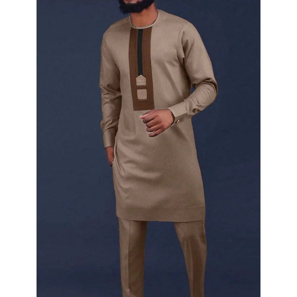 Kaftan Homme 2 Pièces Manches Longues – CLEVI Paris