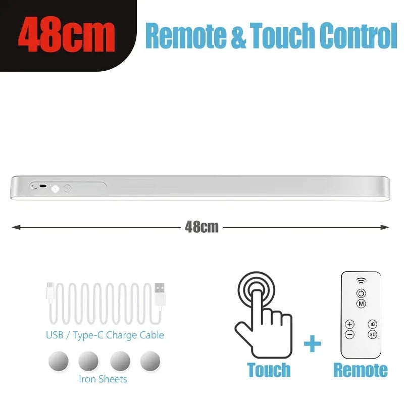 Barre LED Magnétique Sans Fil — 3 Températures, Dimmable, Tactile & Télécommande, USB | CLEVI Paris