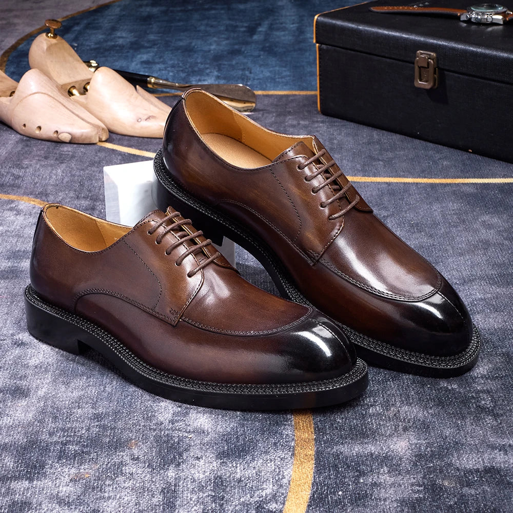 Oxford Homme Cuir Véritable Lacets Wholecut – Bout Pointu, 3 Coloris, EU 39-46 – CLEVI Paris