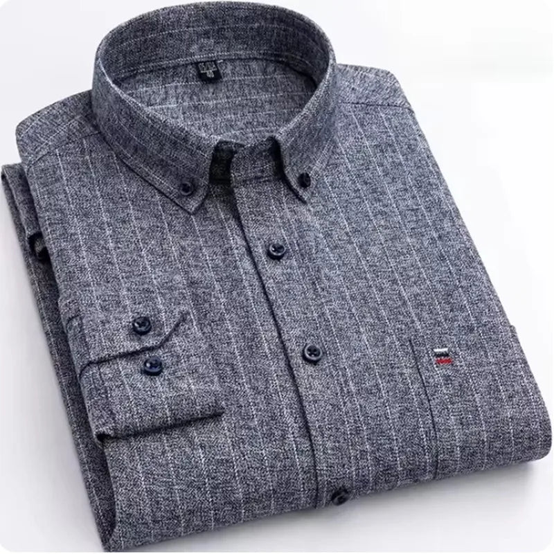 Chemise Homme Manches Longues Coton Carreaux Style Britannique – CLEVI Paris