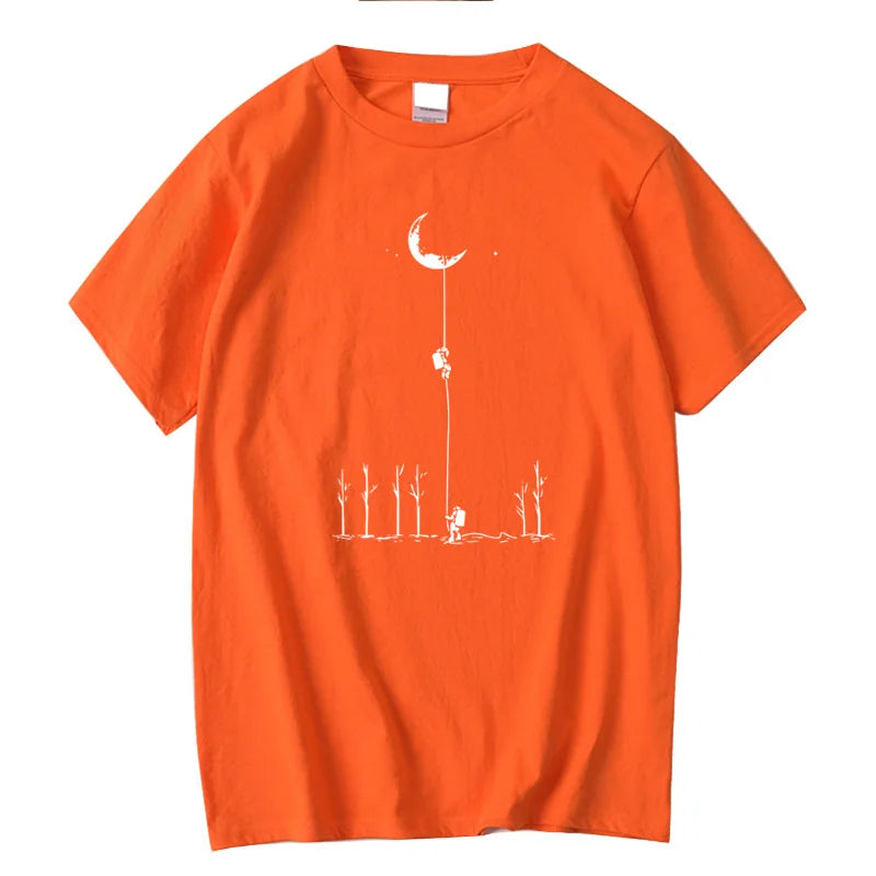 T-Shirt Homme Imprimé Astronaute Hip-Hop Coupe Loose Col Rond 11 Coloris – CLEVI Paris