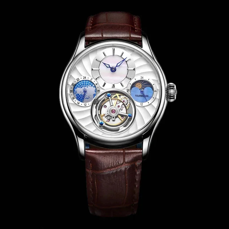 Montre Homme Tourbillon Volant AESOP – Squelette Double Face Verre Saphir Étanche 100m Édition Limitée – CLEVI Paris
