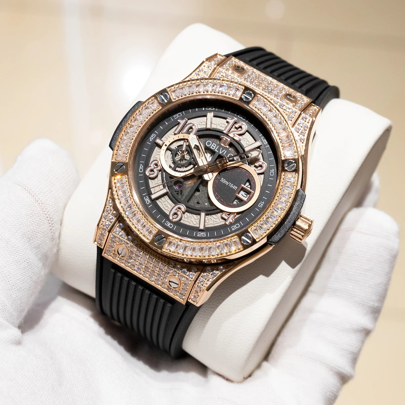 Montre Homme Mécanique Automatique Squelette Saphir 44mm – CLEVI Paris