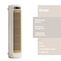 Ventilateur Tour Portable KINSCOTER M60 – Batterie 2000mAh, 12h d'Autonomie, 3 Vitesses, Mural ou Bureau – Kaki / Gris