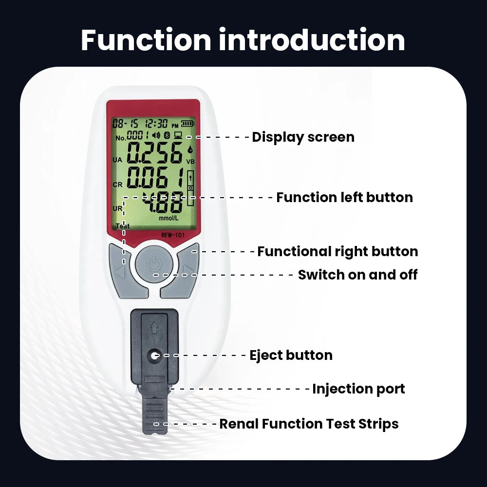 Analyseur Fonction Rénale 3-en-1 Acide Urique Créatinine Urée Bluetooth – CLEVI Paris