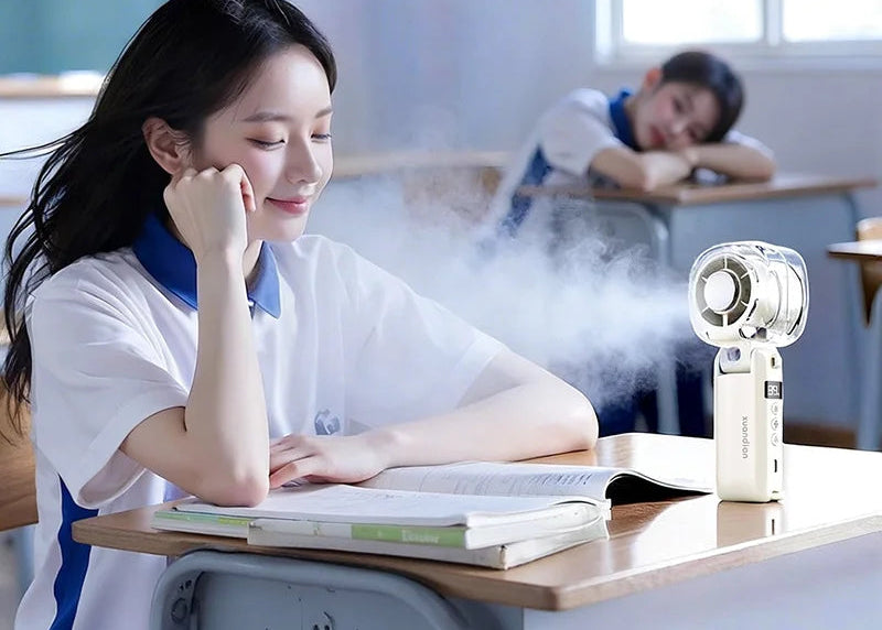 Ventilateur de cou pliable avec écran numérique – CLEVI Paris