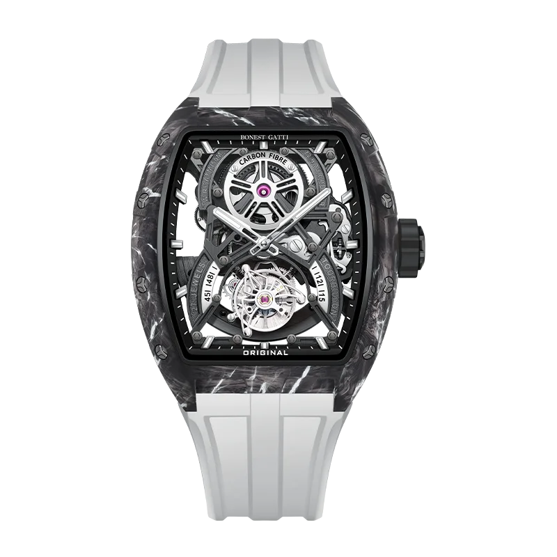 BONEST GATTI BG7003 – Montre Automatique Tourbillon Homme | Boîtier Carbone