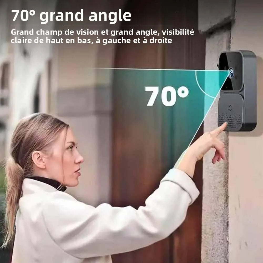 Interphone Vidéo Sans Fil 1080P – Écran Tactile 4,3" Vision Nocturne Empreinte Digitale Enregistrement Auto – CLEVI Paris
