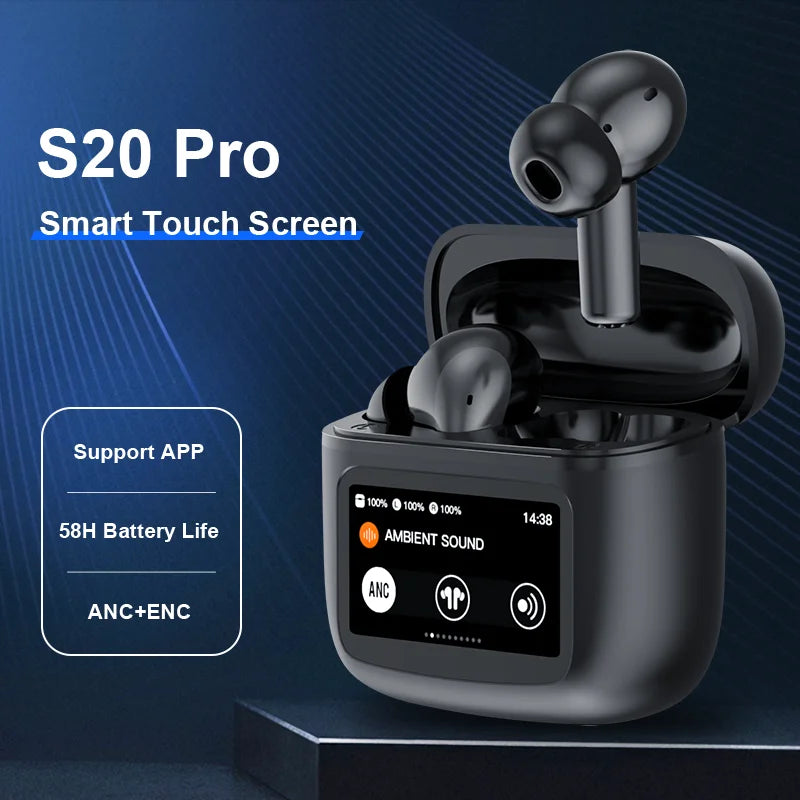 Écouteurs TWS Beatfade S20 PRO – ANC, Écran Tactile Couleur, Bluetooth 5.3, 58H, HiFi