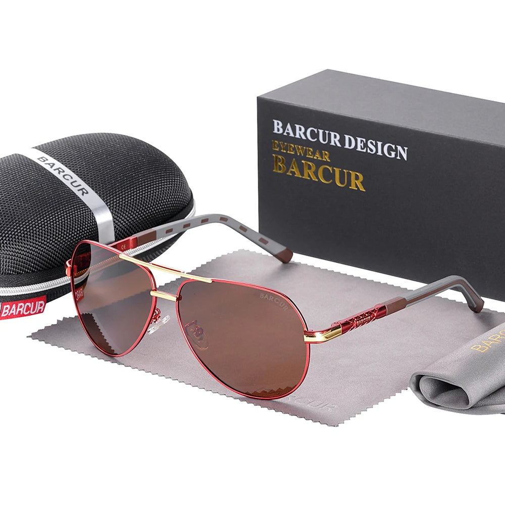 Lunettes de Soleil Aviateur Polarisées HD Homme – Monture Acier Inoxydable Verres TAC Miroir Anti-Reflets UV400 – CLEVI Paris