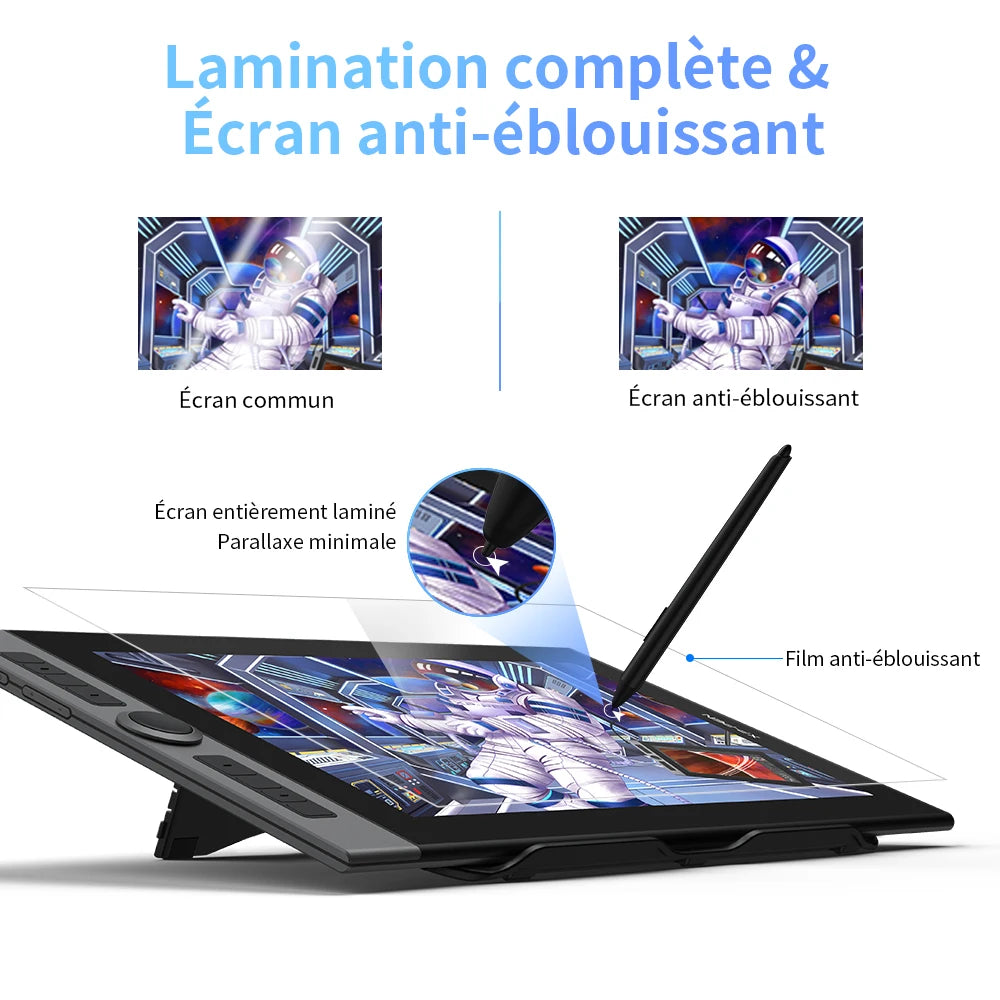 XPPen Artist Pro 16 – Tablette Graphique Écran 15,6" 133% sRGB Stylet X3