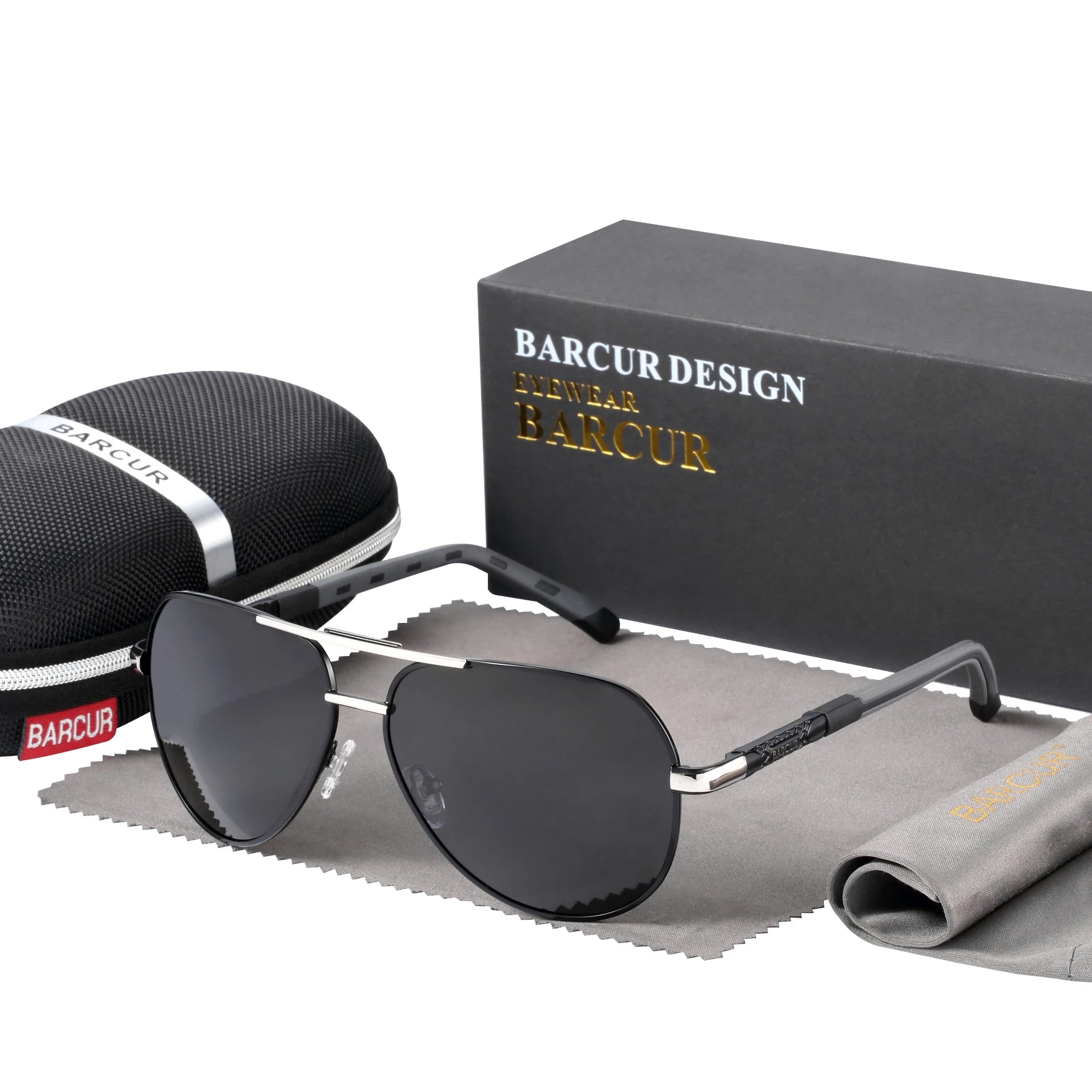 Lunettes de Soleil Aviateur Polarisées HD Homme – Monture Acier Inoxydable Verres TAC Miroir Anti-Reflets UV400 – CLEVI Paris
