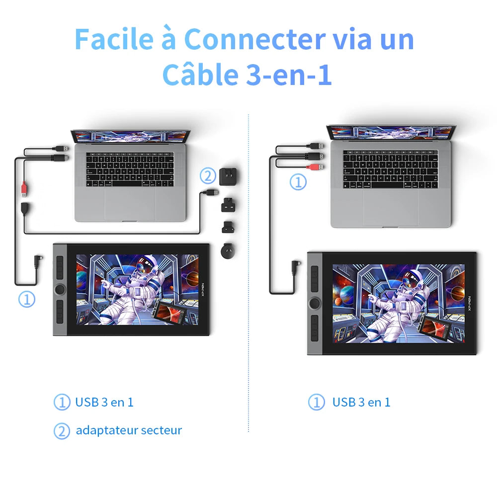 XPPen Artist Pro 16 – Tablette Graphique Écran 15,6" 133% sRGB Stylet X3