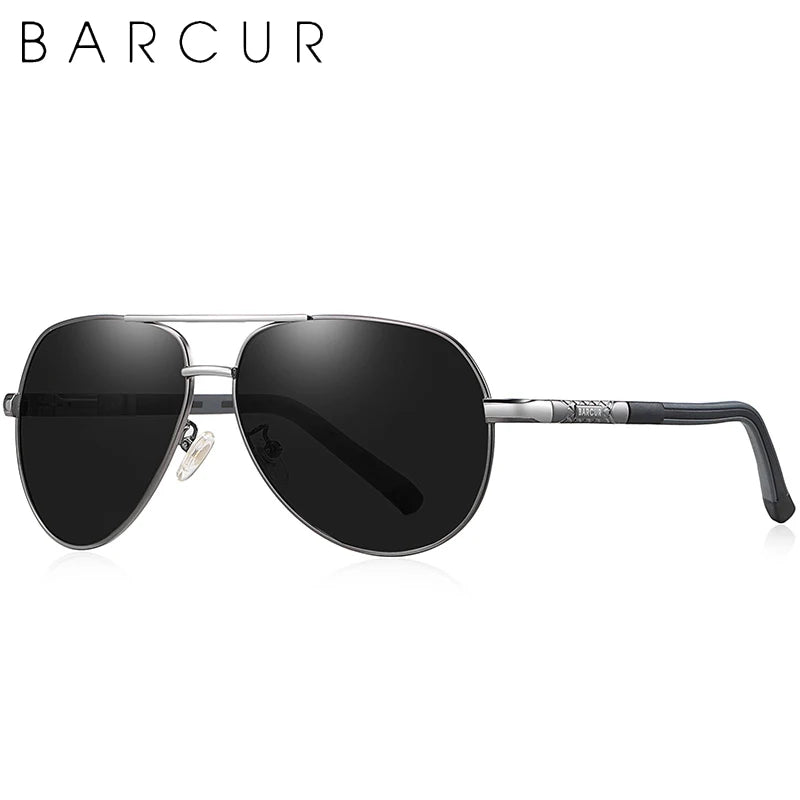 Lunettes de Soleil Homme BARCUR Pilot Polarisées UV400 Style Aviateur – CLEVI Paris